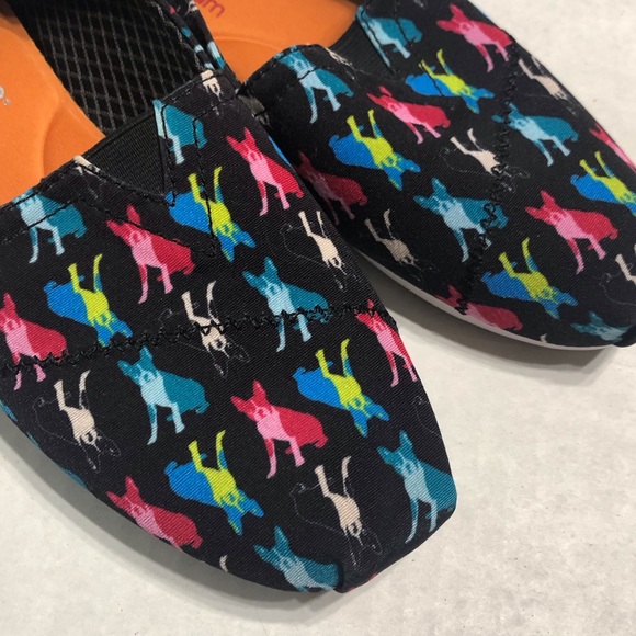Sketcher’s Bobs Black Dog Print Slip On Shoes - Picture 3 of 9